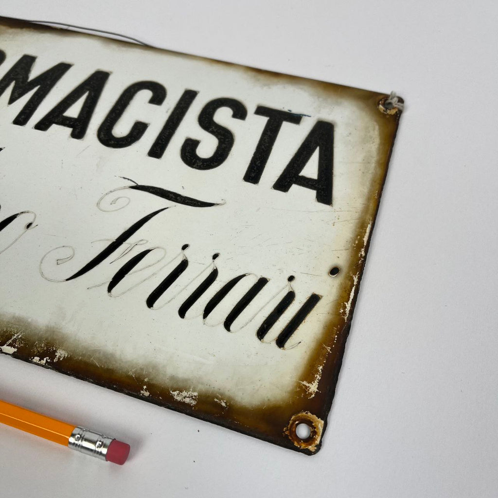 Targa smaltata - Farmacista Costantino Ferrari | Anni '30