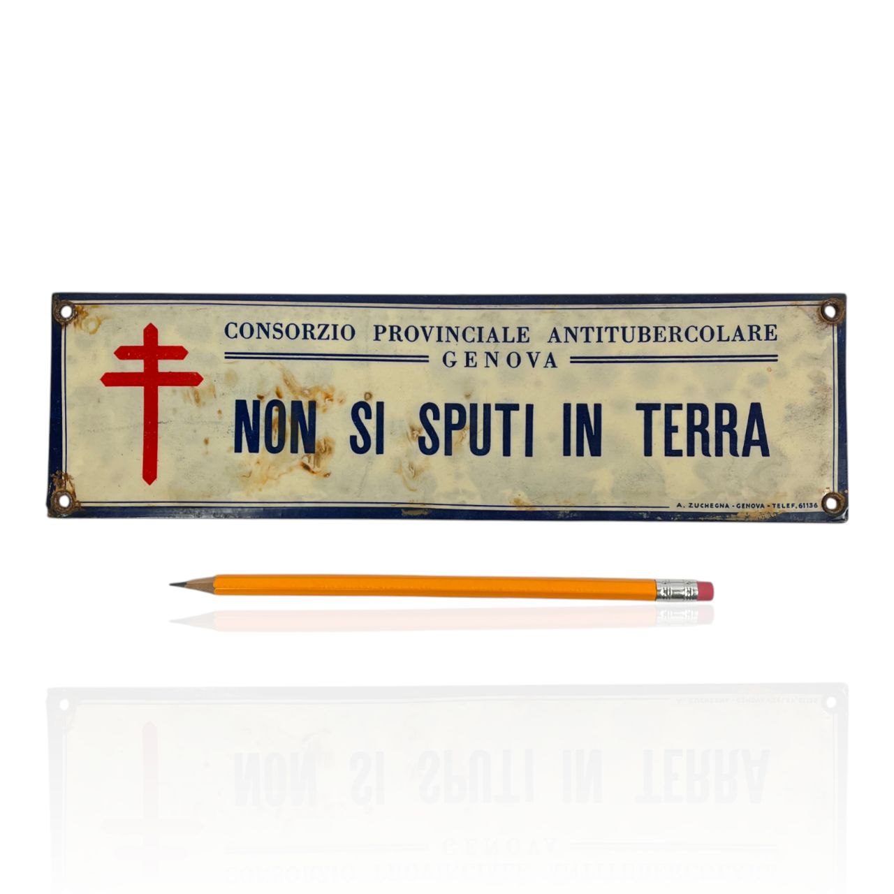 Insegna - "Non si sputi per terra" | Anni '40