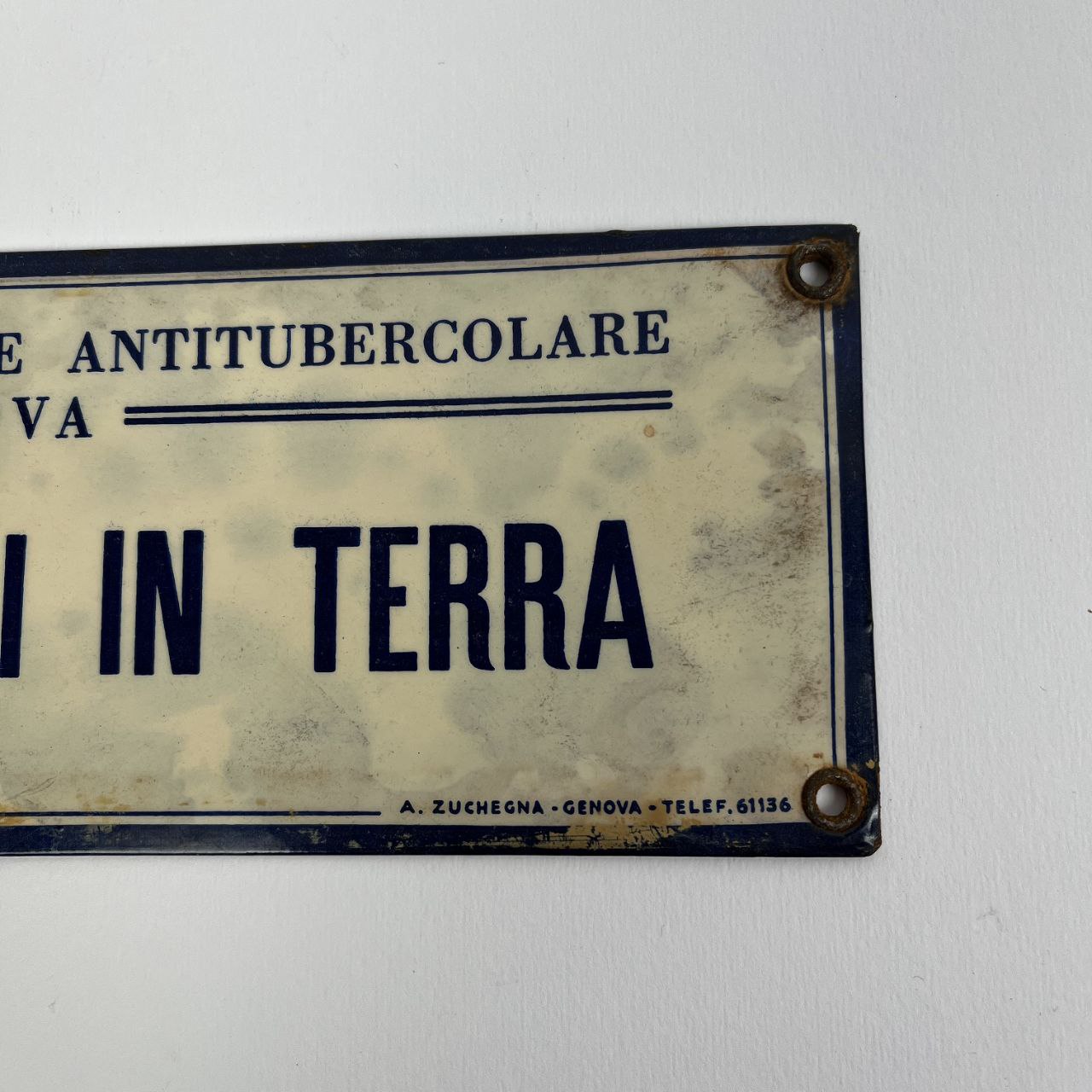 Insegna - "Non si sputi per terra" | Anni '40