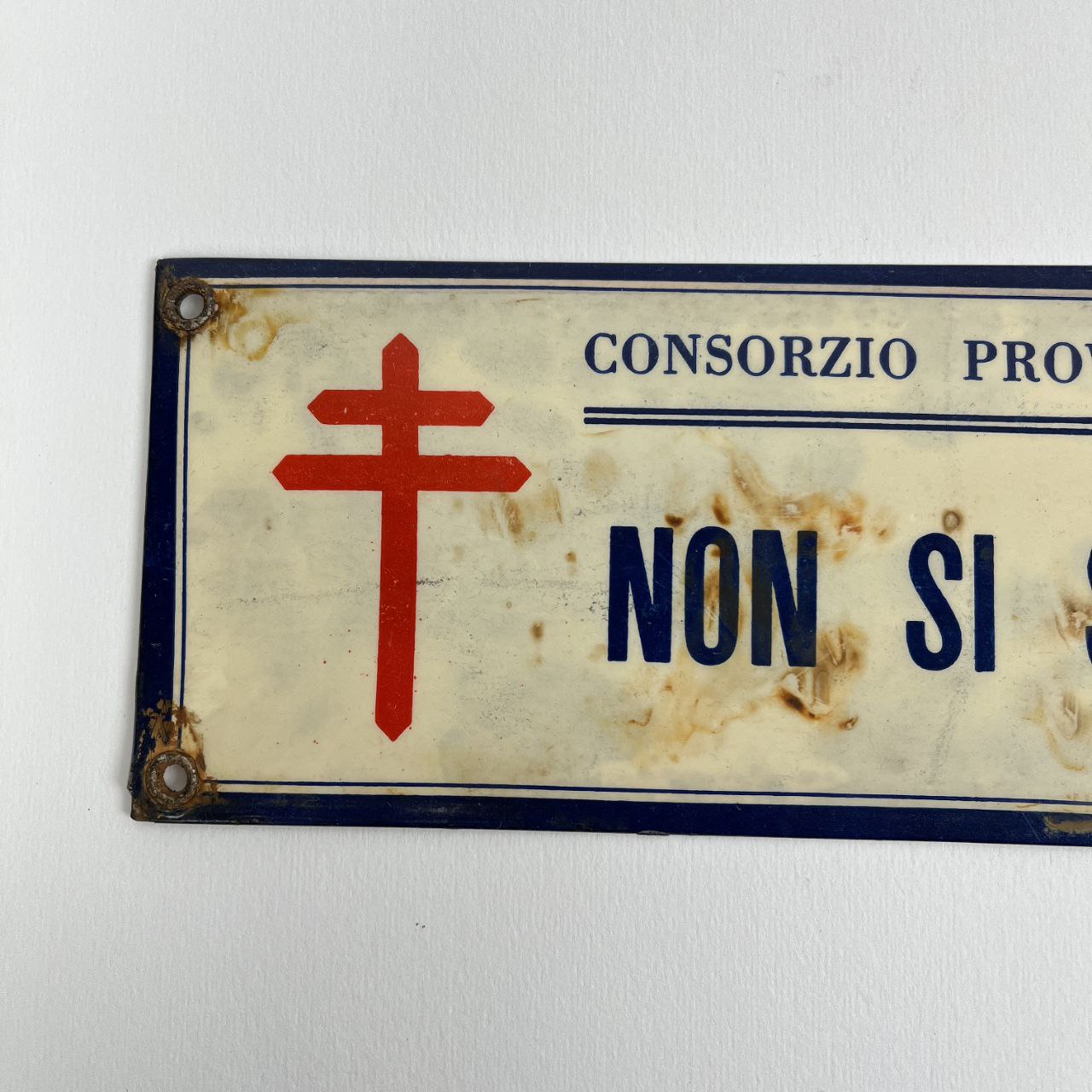 Insegna - "Non si sputi per terra" | Anni '40