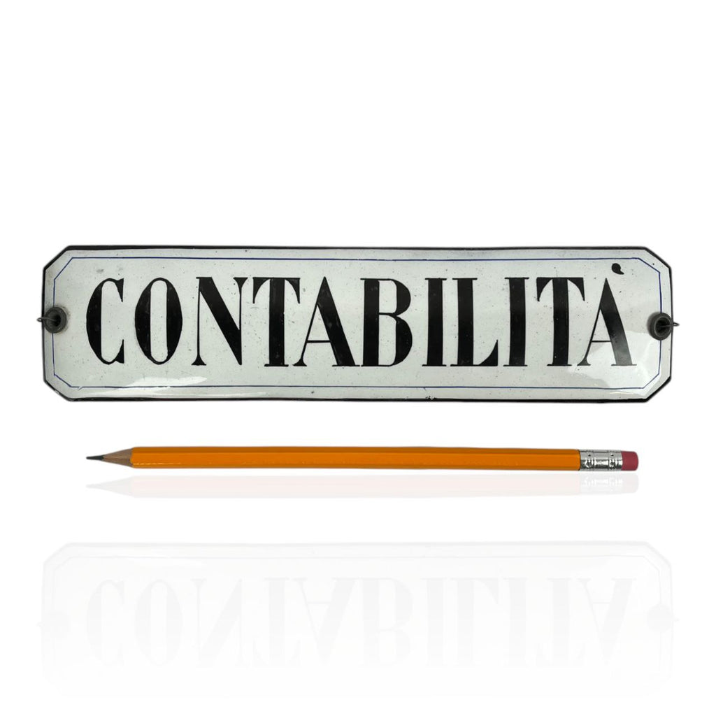Targhetta smaltata - Contabilità | Anni '40
