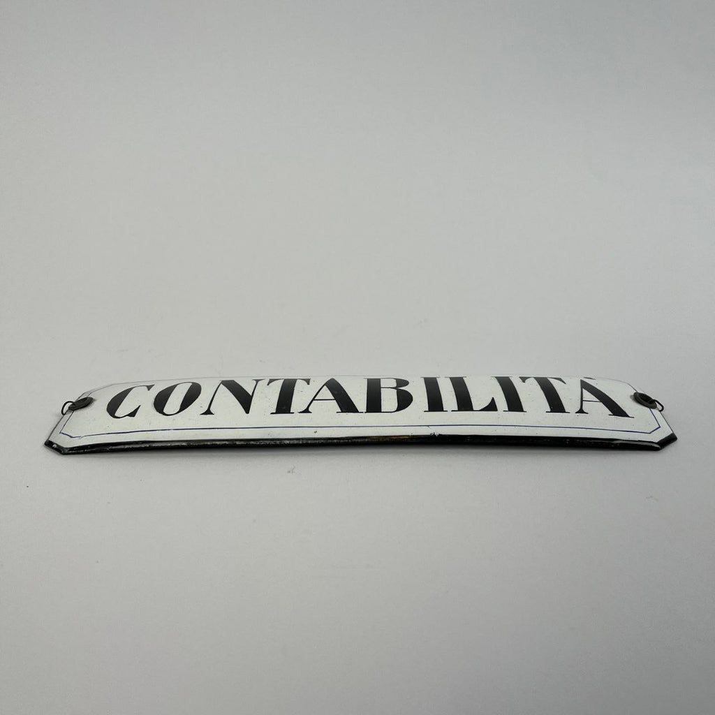 Targhetta smaltata - Contabilità | Anni '40