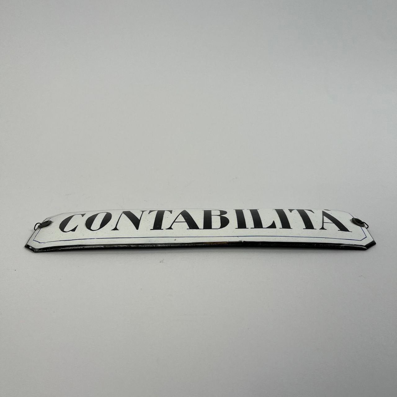 Targhetta smaltata - Contabilità | Anni '40