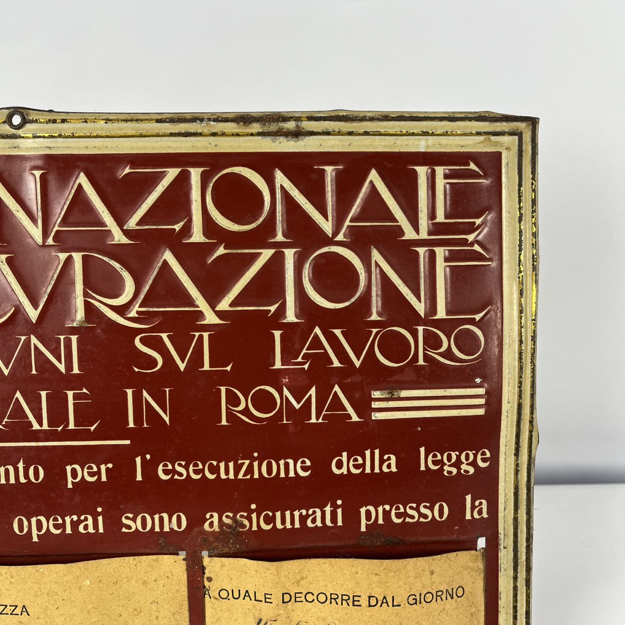 Insegna - Cassa Nazionale d'Assicurazione | Anni '20