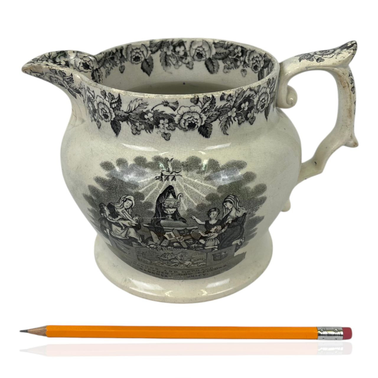 Brocca in terraglia - Independent Order of Odd Fellows | Fine '800