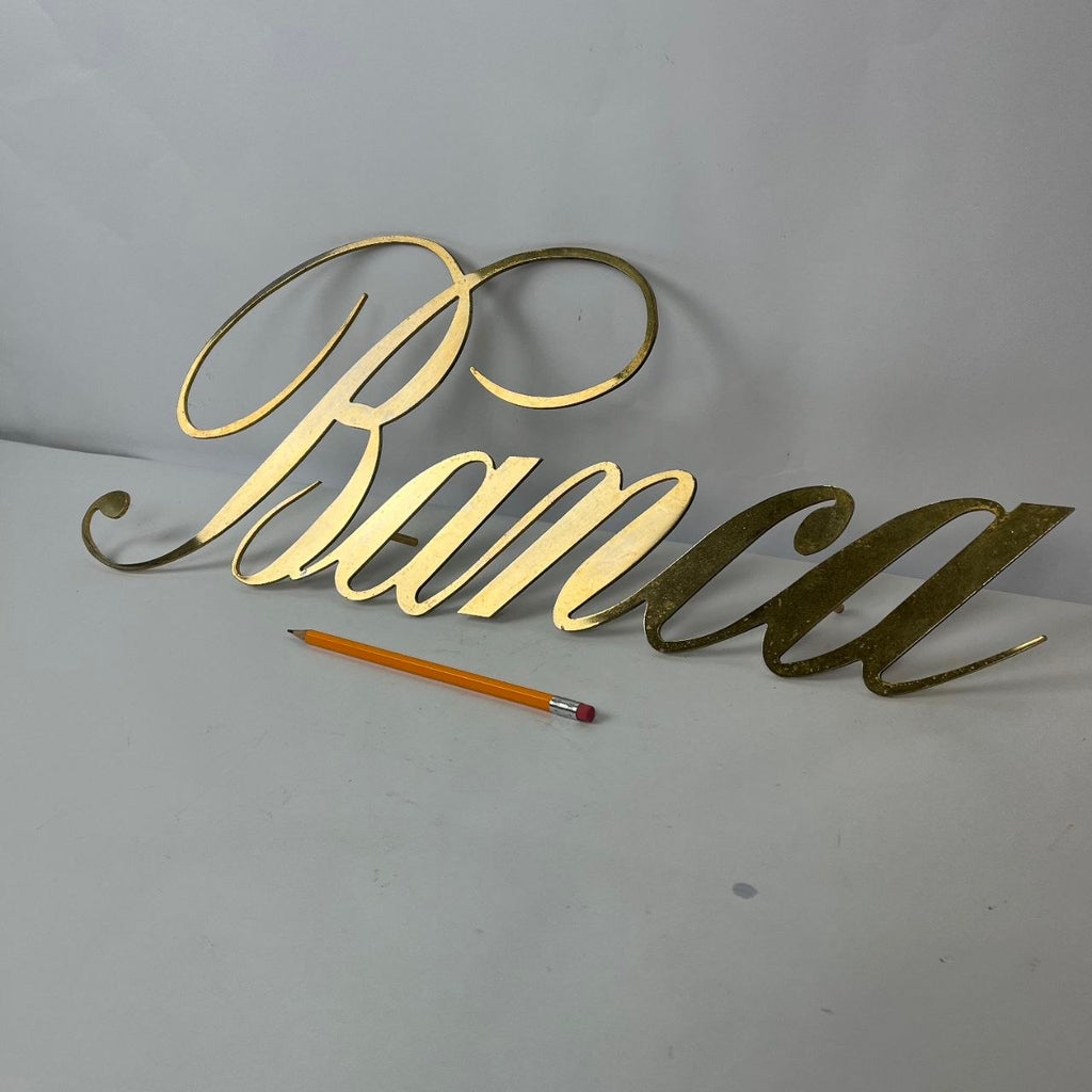 Insegna in ottone - Banca