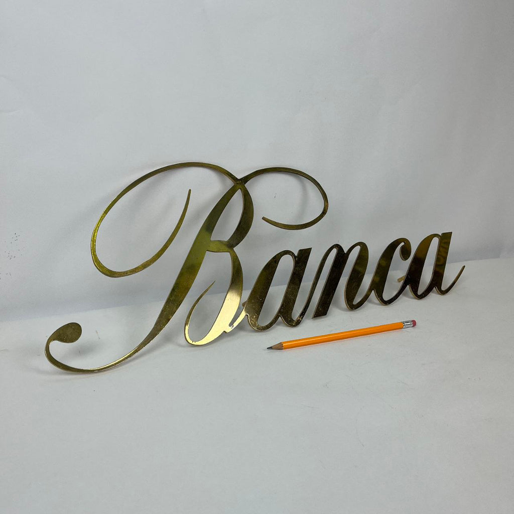 Insegna in ottone - Banca