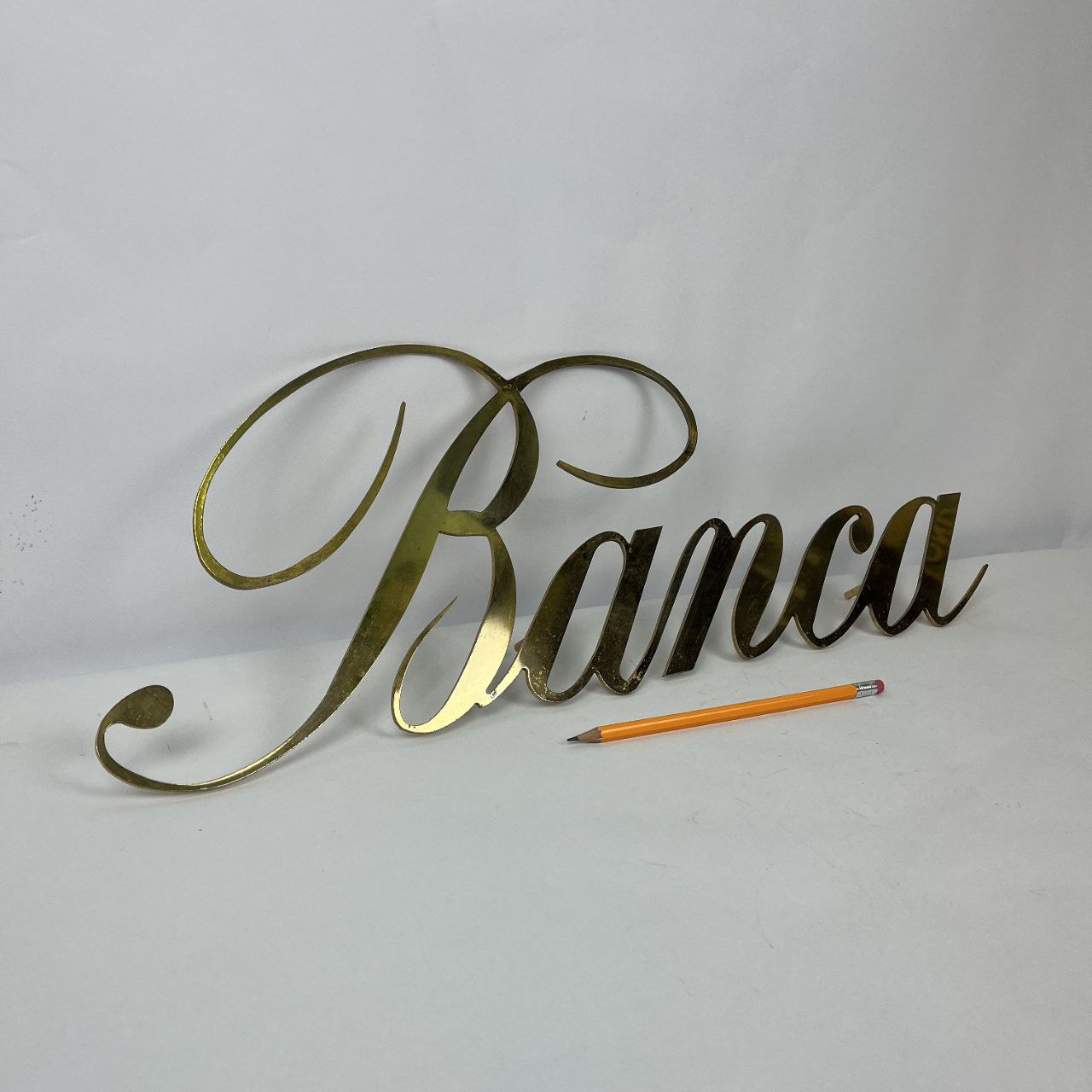 Insegna in ottone - Banca