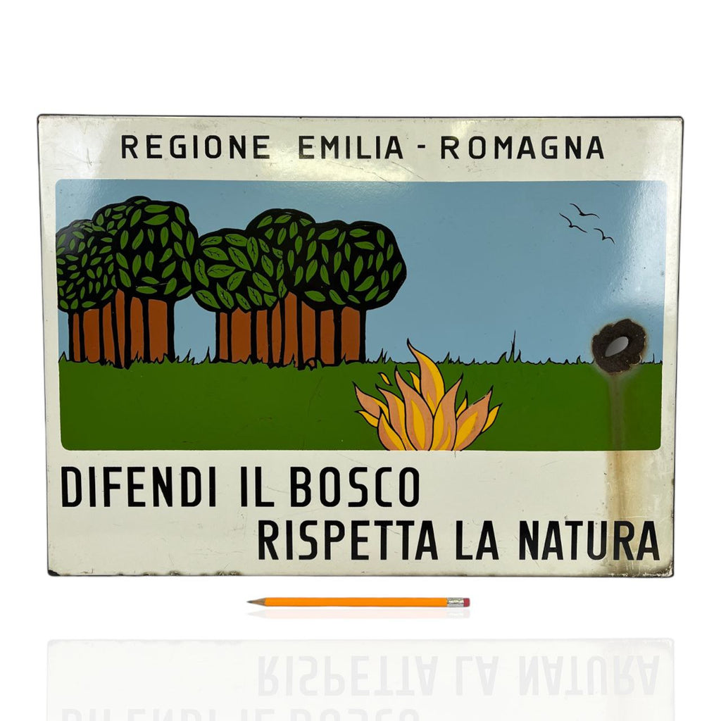 Insegna smaltata - Difendi il Bosco, Rispetta la Natura
