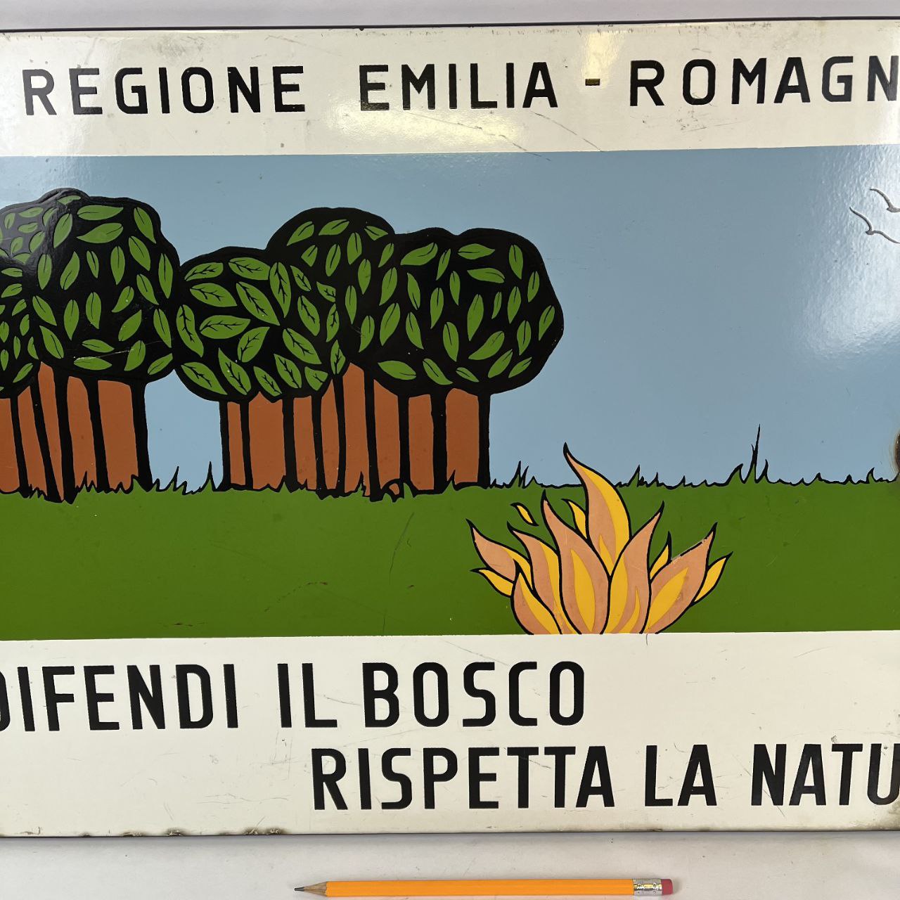 Insegna smaltata - Difendi il Bosco, Rispetta la Natura