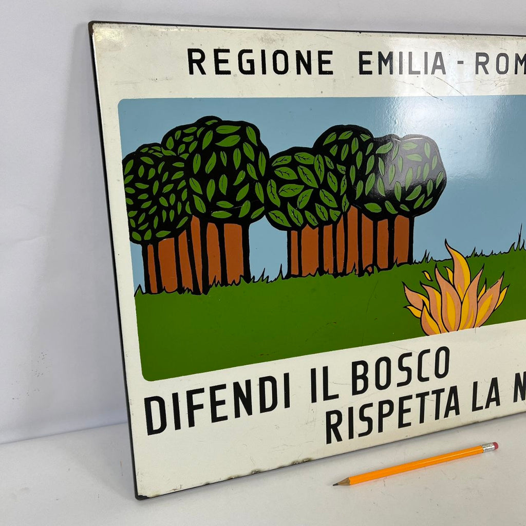 Insegna smaltata - Difendi il Bosco, Rispetta la Natura