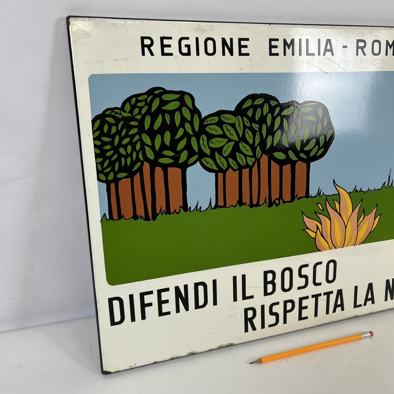 Insegna smaltata - Difendi il Bosco, Rispetta la Natura