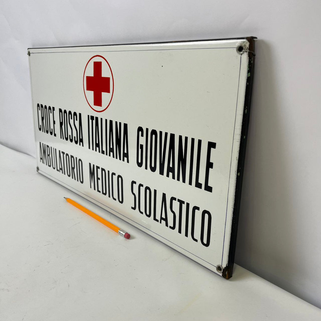 Targa smaltata - Croce Rossa Italiana Giovanile