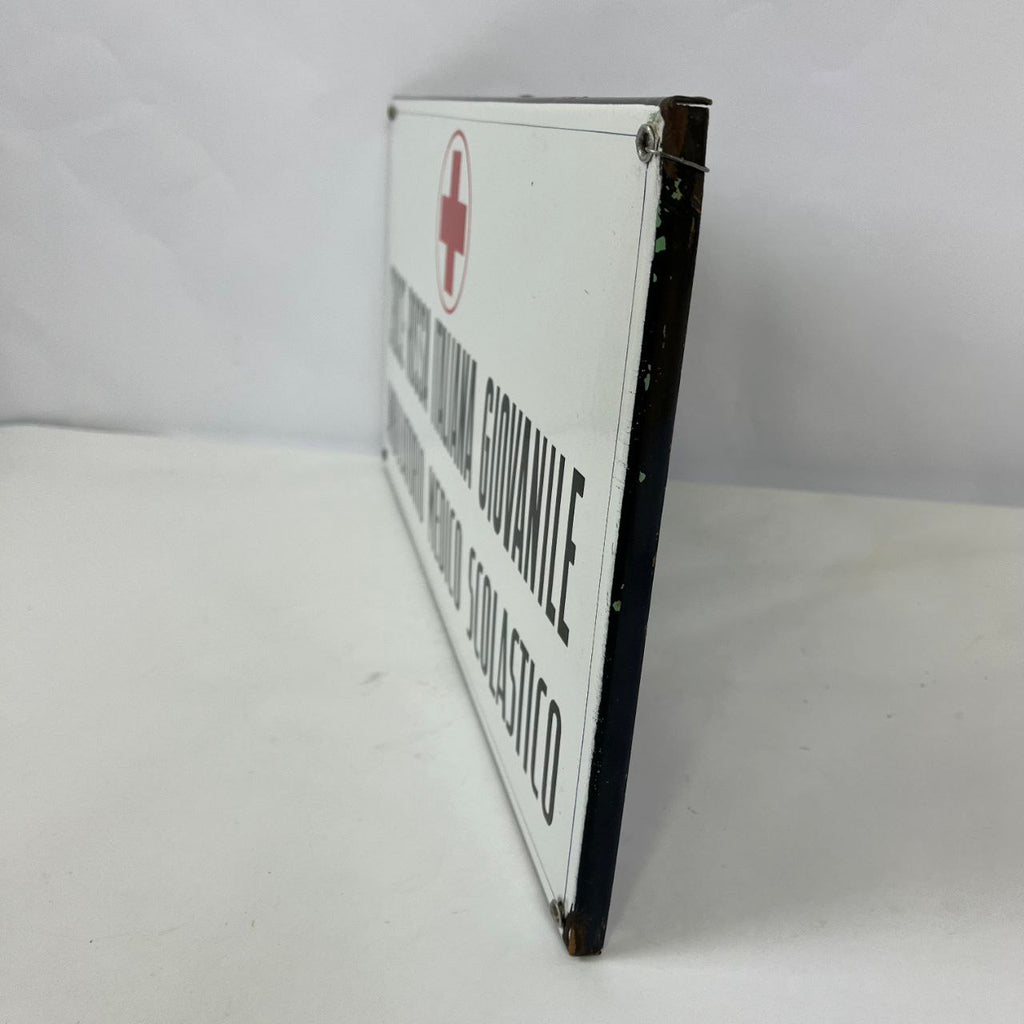 Targa smaltata - Croce Rossa Italiana Giovanile