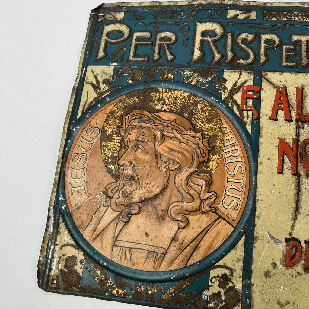 Insegna - Per rispetto della casa di Dio, non sputare per terra