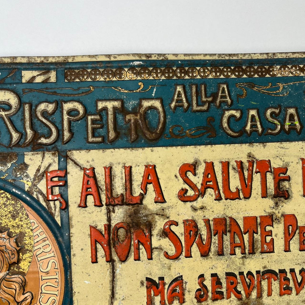 Insegna - Per rispetto della casa di Dio, non sputare per terra