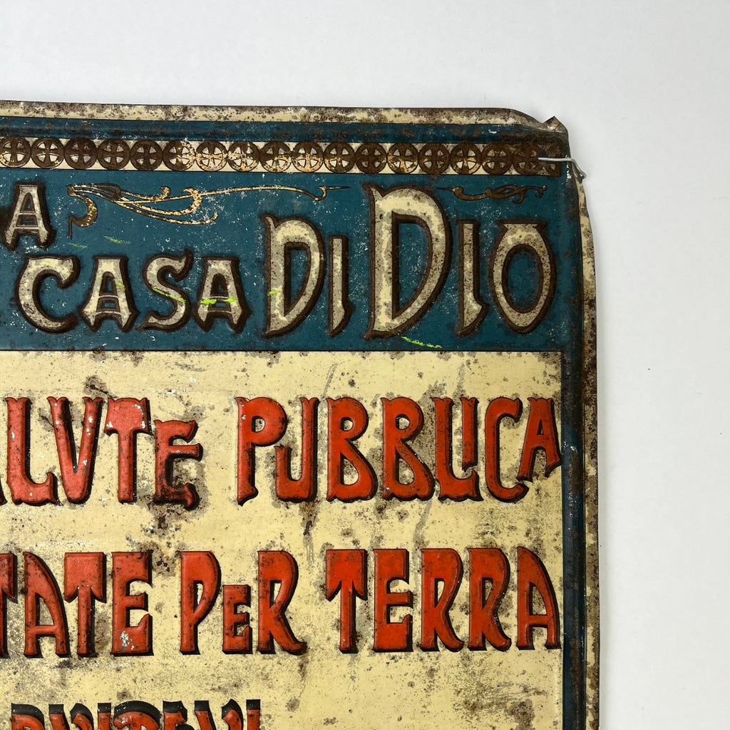 Insegna - Per rispetto della casa di Dio, non sputare per terra