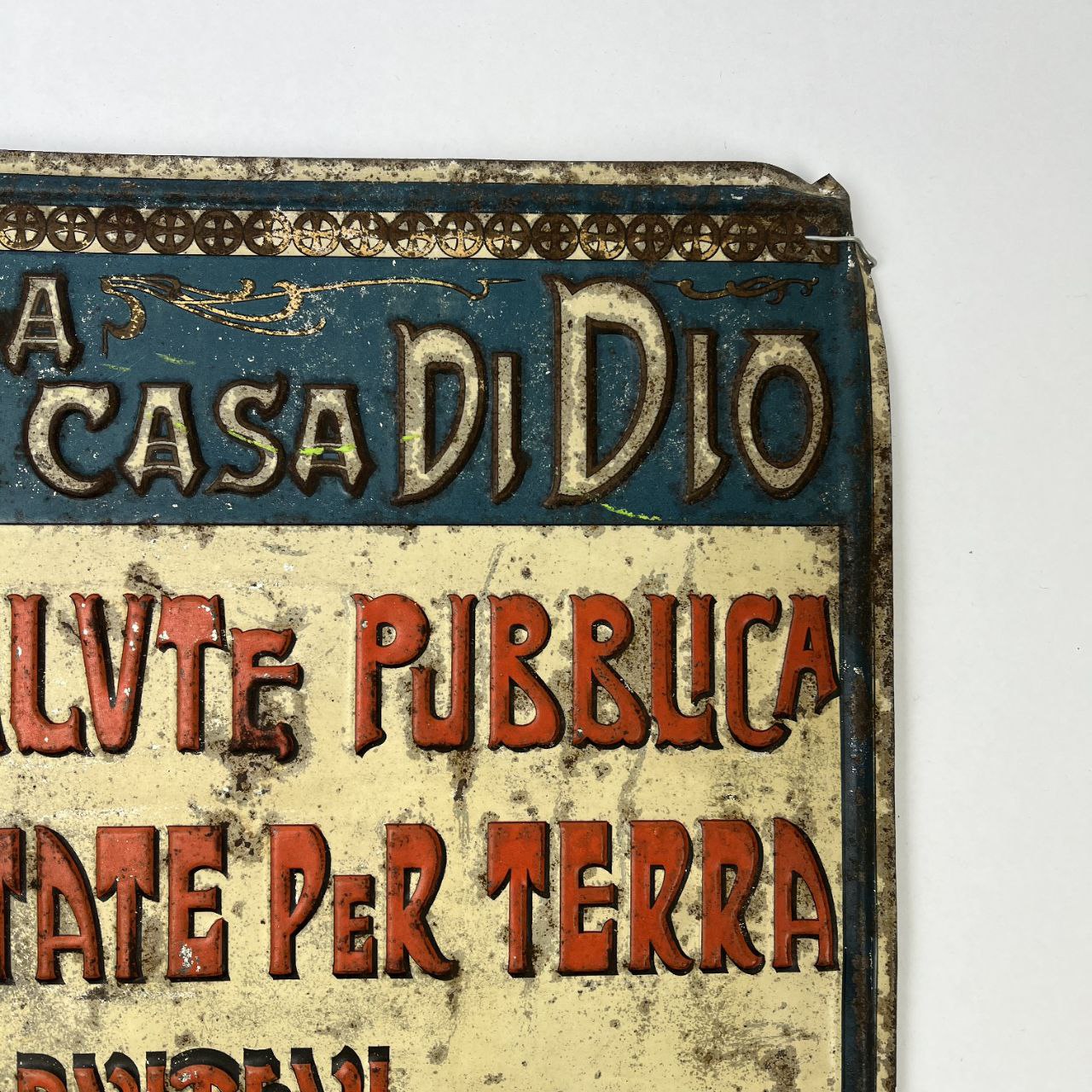 Insegna - Per rispetto della casa di Dio, non sputare per terra