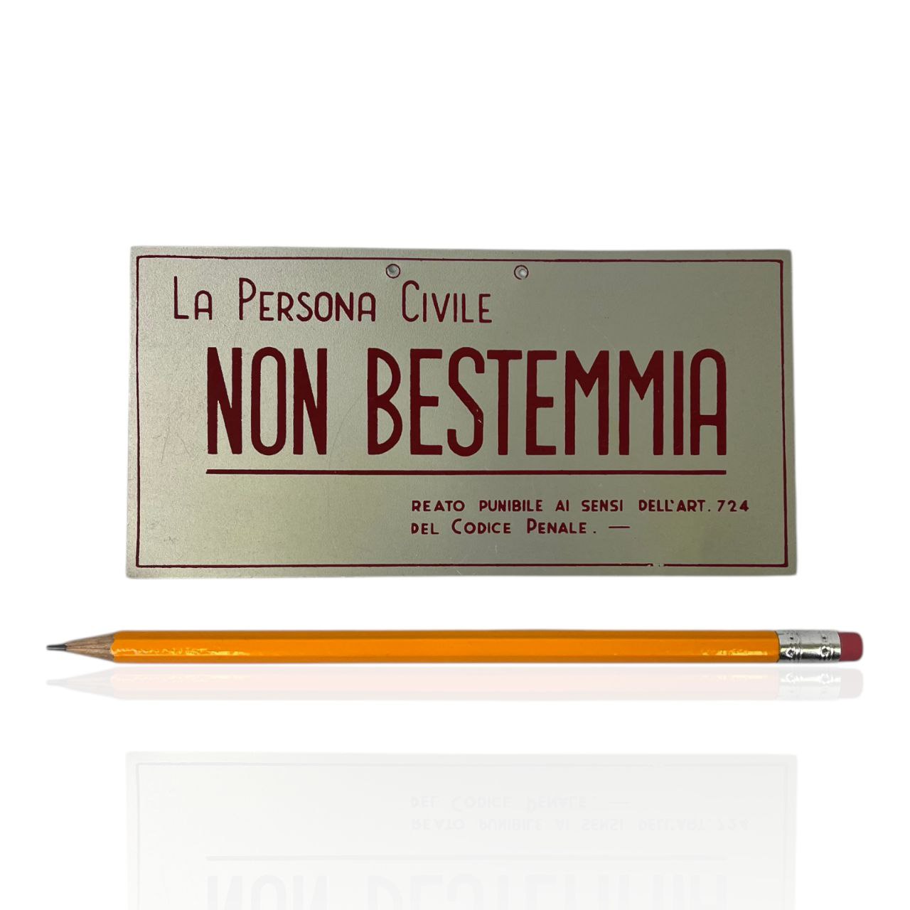 Targhetta - La Persona Civile Non Bestemmia