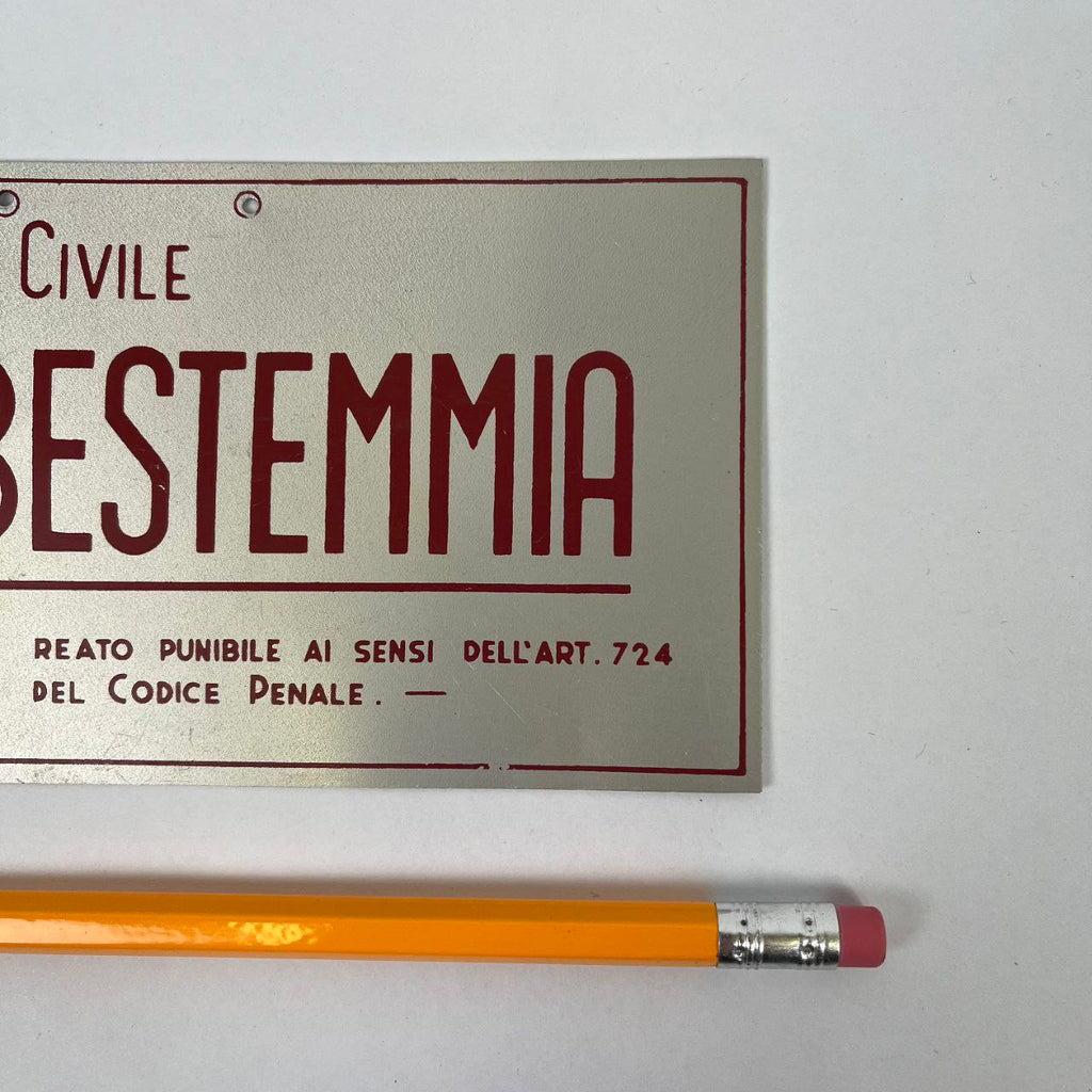 Targhetta - La Persona Civile Non Bestemmia