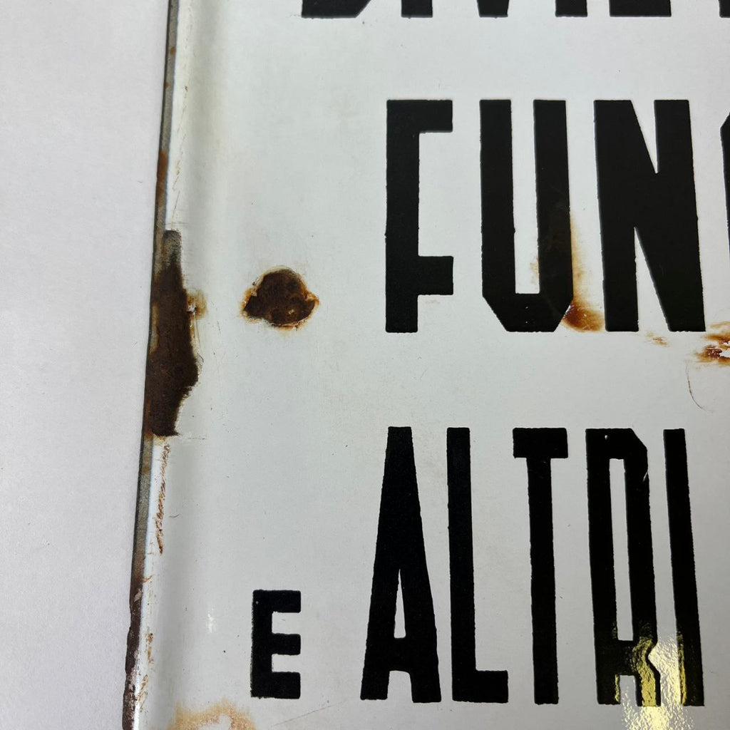 Targa smaltata - Divieto Raccolta Funghi e Legna | Anni '70