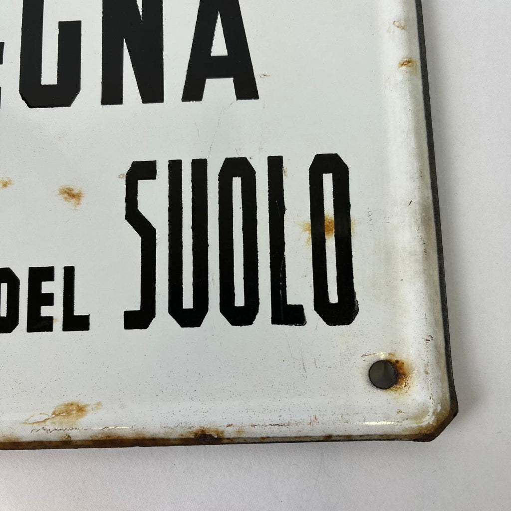 Targa smaltata - Divieto Raccolta Funghi e Legna | Anni '70