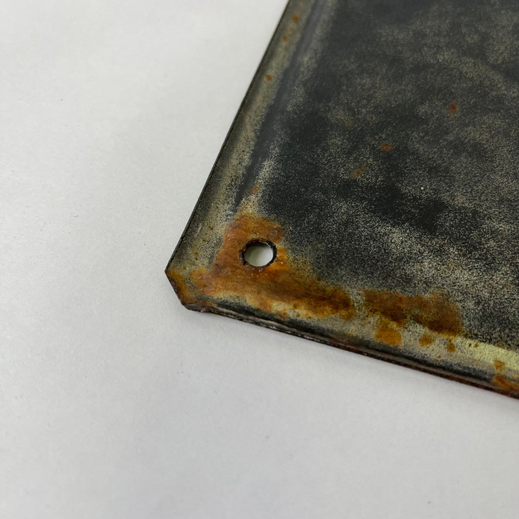 Targa smaltata - Divieto Raccolta Funghi e Legna | Anni '70