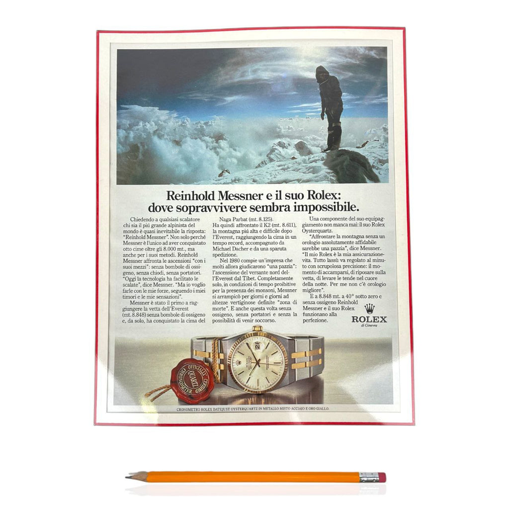 Pagina di Giornale - Rolex, Reinhold Messner