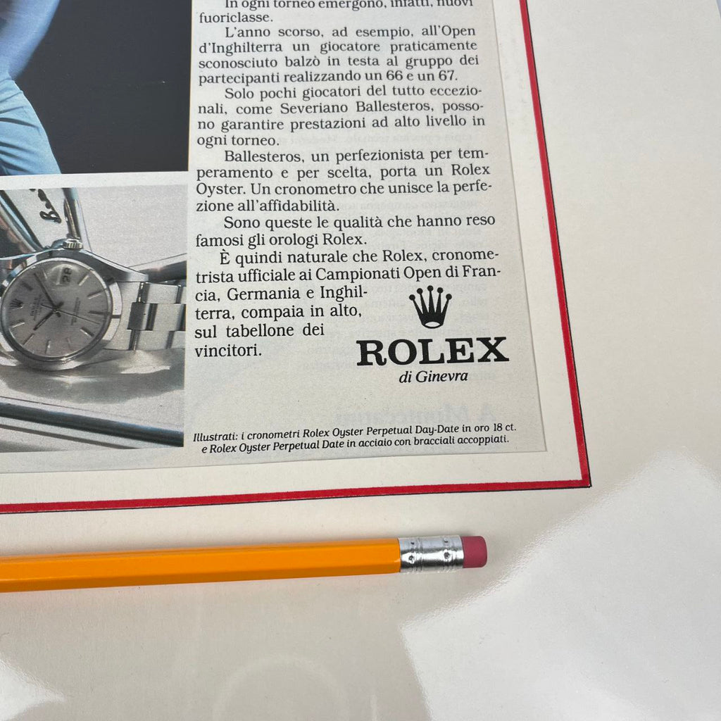 Pagina di Giornale - Rolex, Golf Open