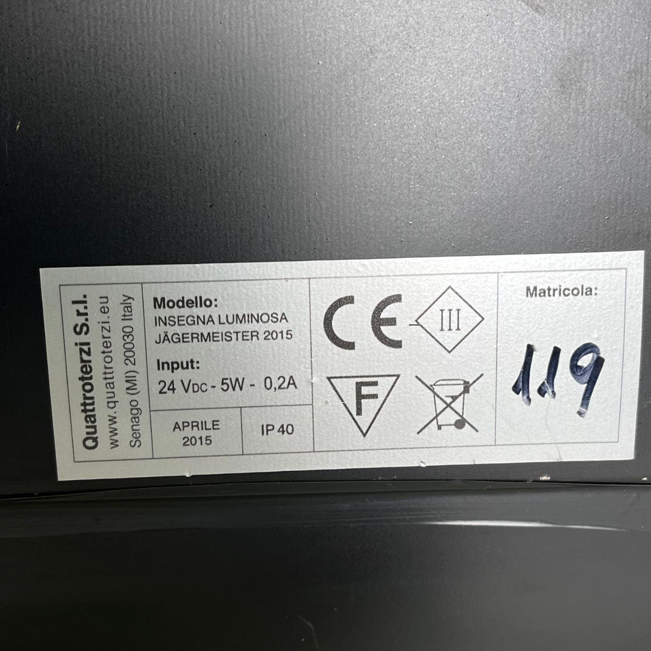 Insegna luminosa Jägermeister