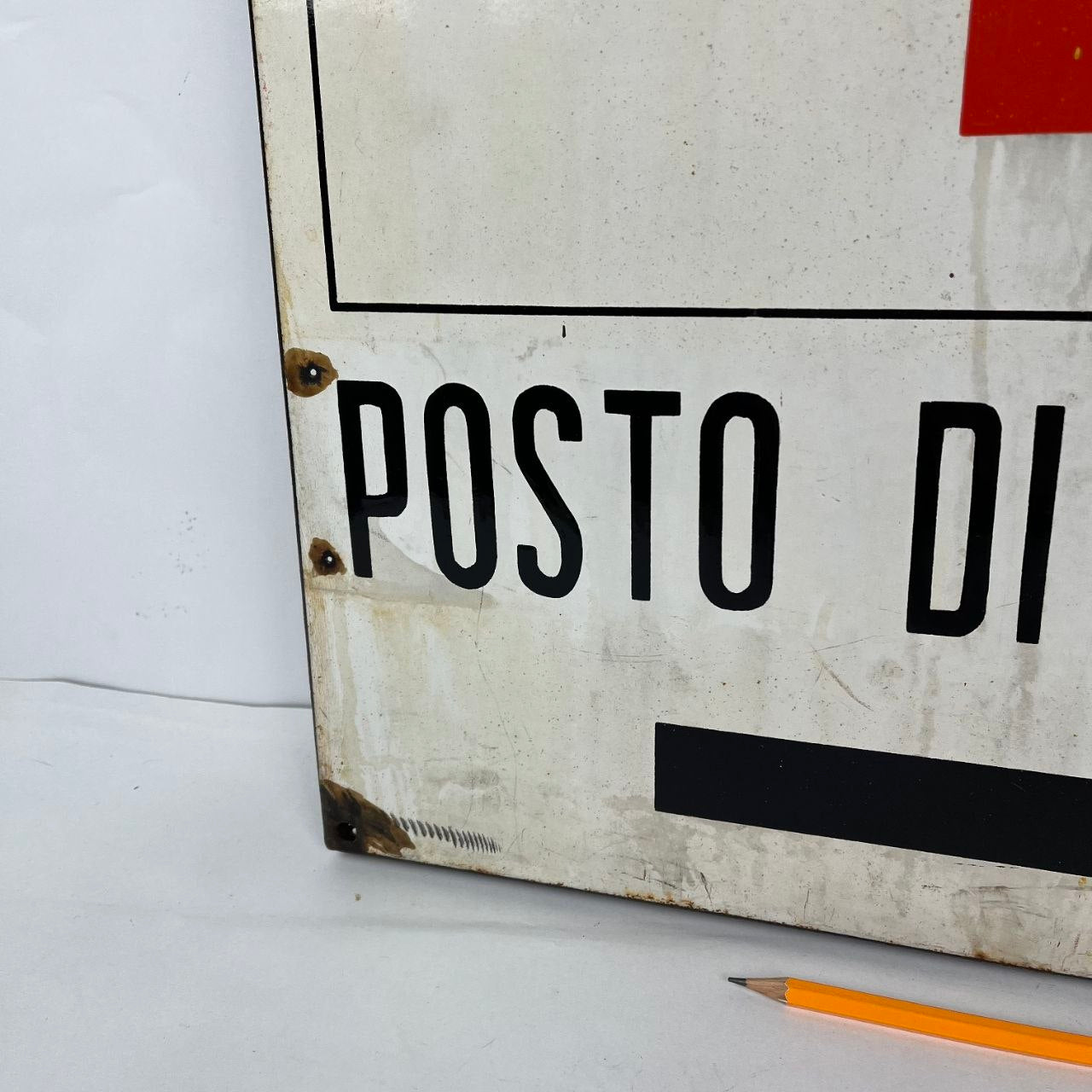 Insegna smaltata - Posto di Socorso | Anni '50