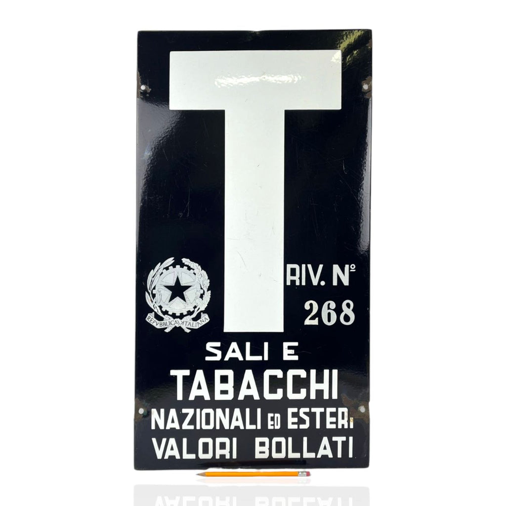 Enamel Sign - Tobacconist, National and Foreign (Tobacco), Revenue Stamps