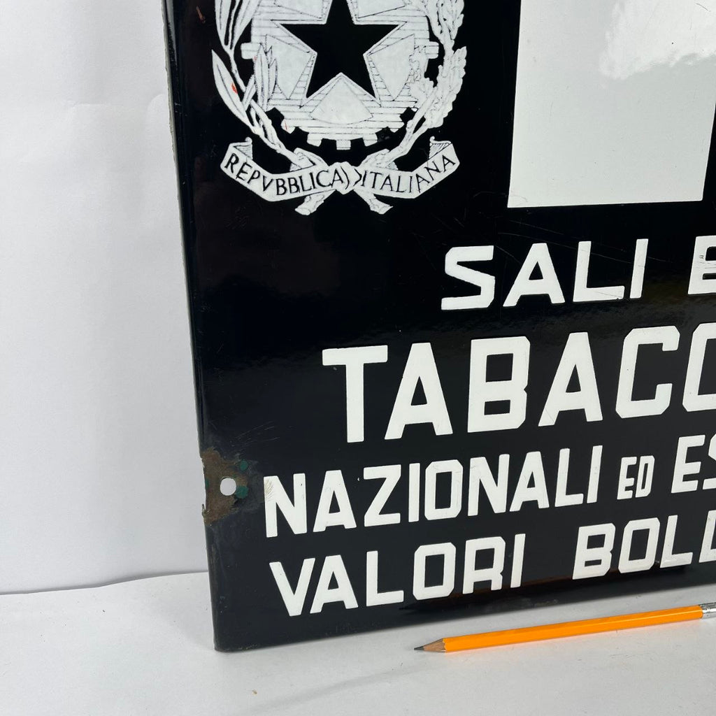 Enamel Sign - Tobacconist, National and Foreign (Tobacco), Revenue Stamps