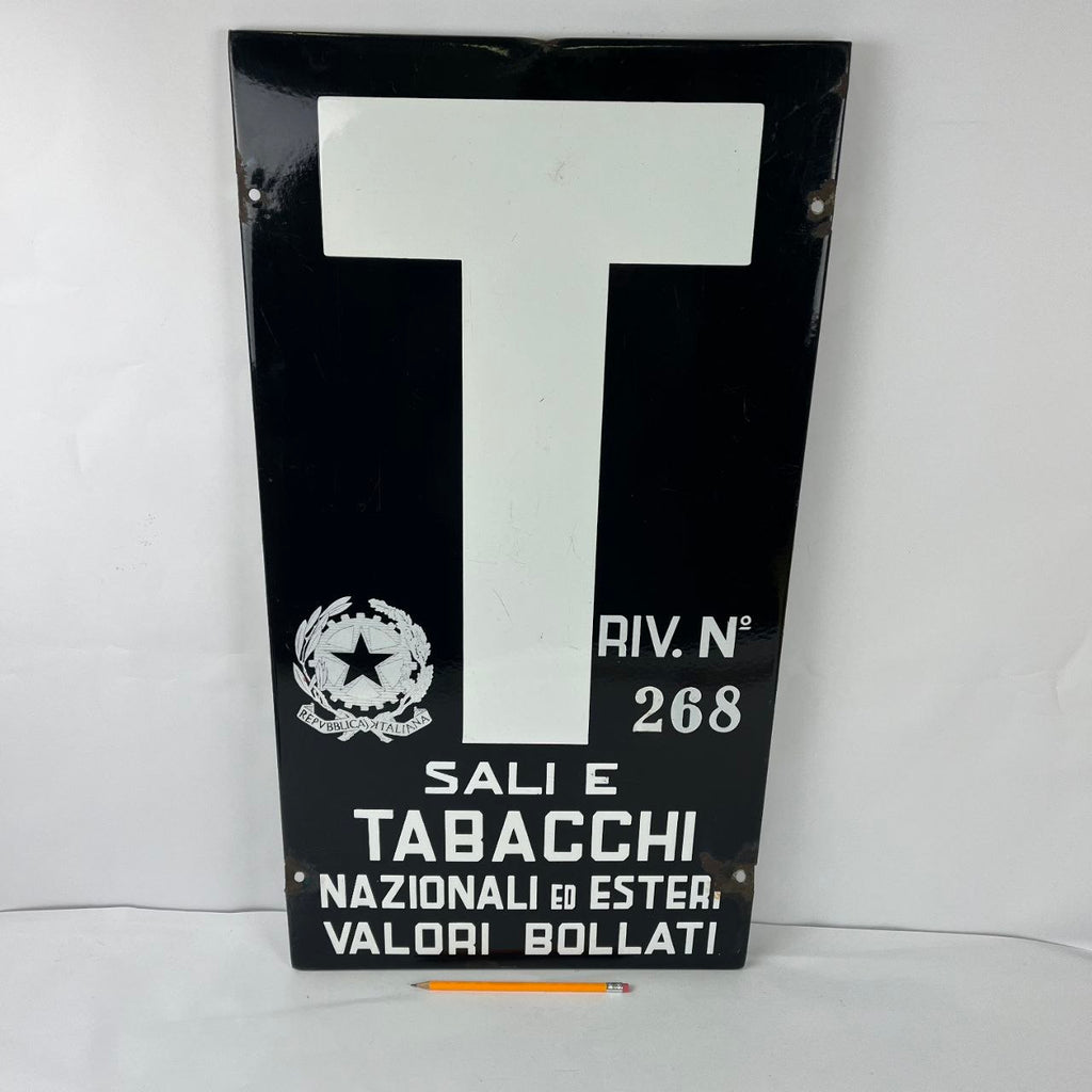 Enamel Sign - Tobacconist, National and Foreign (Tobacco), Revenue Stamps