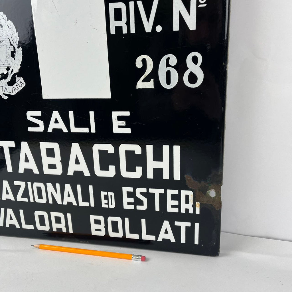 Enamel Sign - Tobacconist, National and Foreign (Tobacco), Revenue Stamps