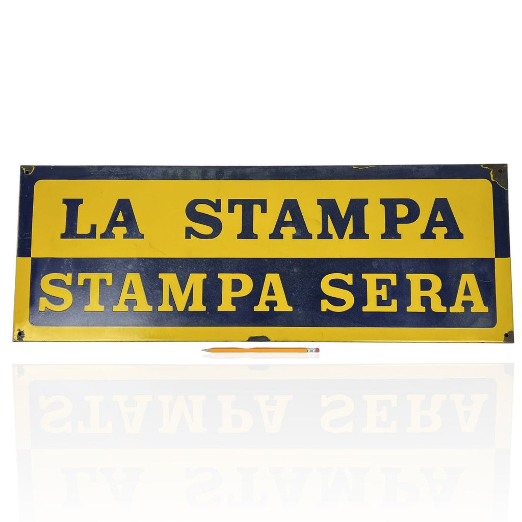 Enamelled sign - La Stampa Sera