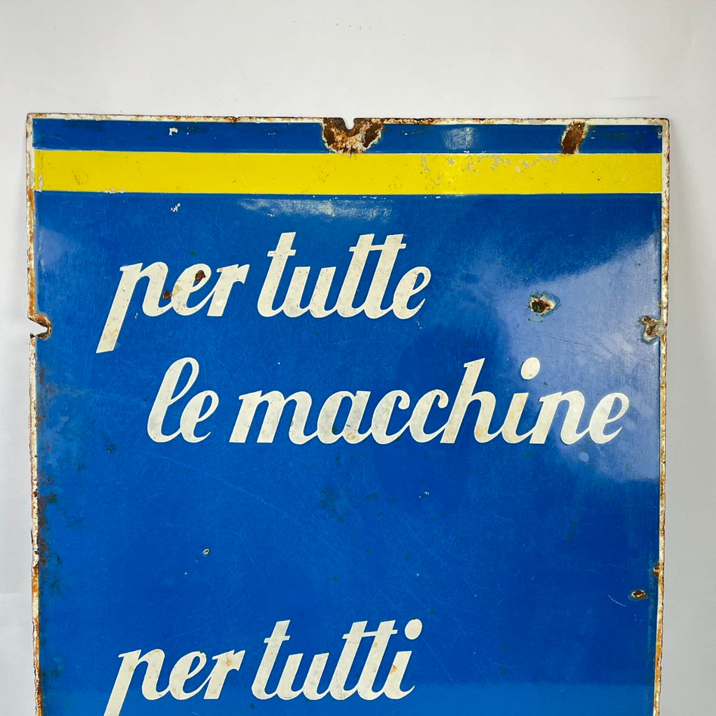 Enamel Sign - Olio Fiat - For All Cars, For All Engines