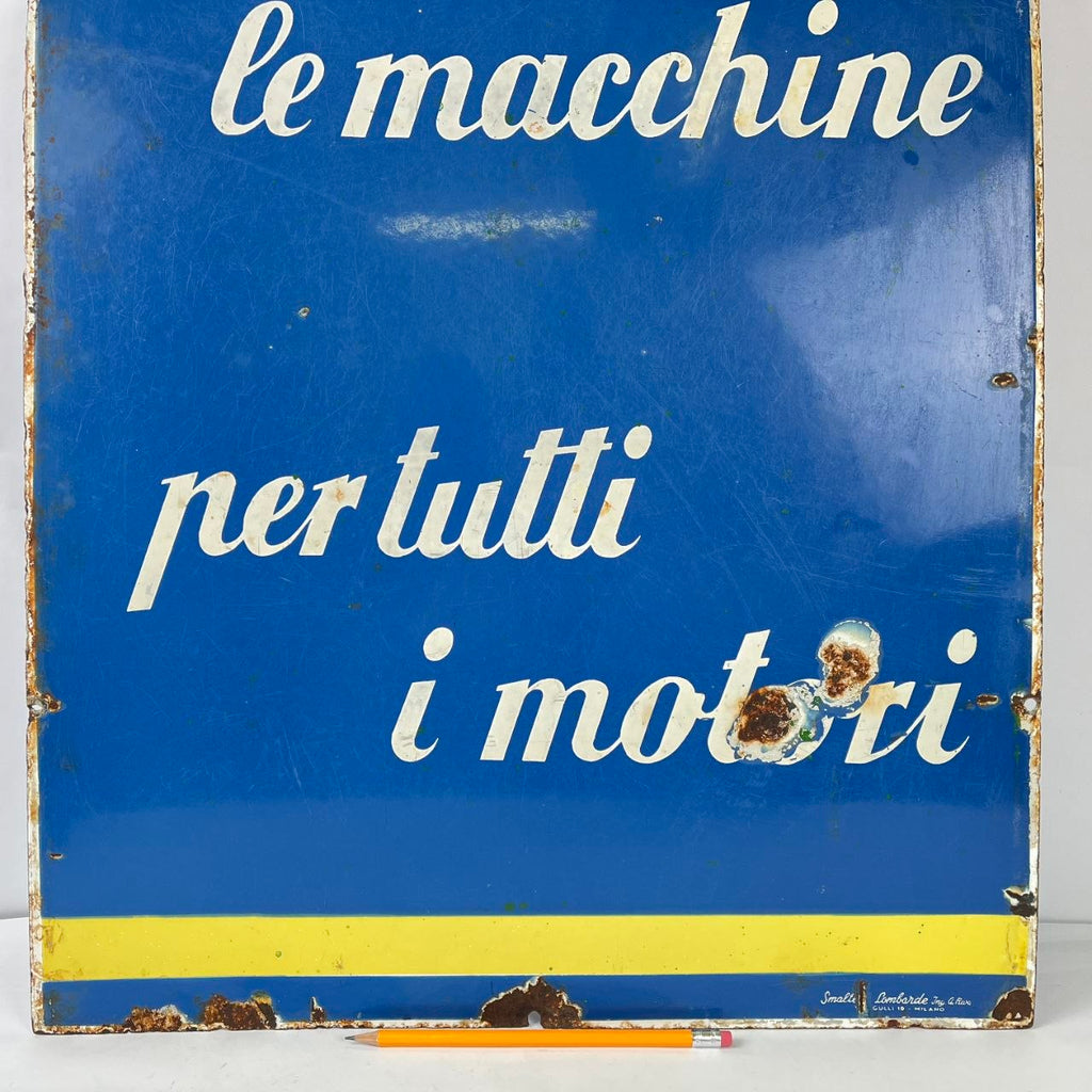 Enamel Sign - Olio Fiat - For All Cars, For All Engines