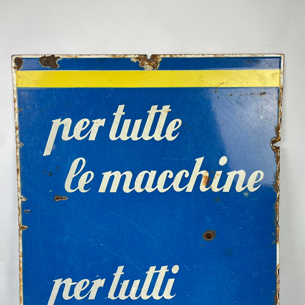 Enamel Sign - Olio Fiat - For All Cars, For All Engines