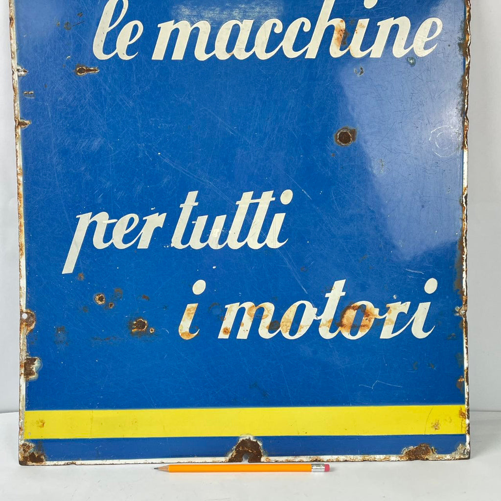 Enamel Sign - Olio Fiat - For All Cars, For All Engines