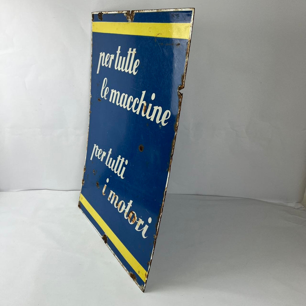 Enamel Sign - Olio Fiat - For All Cars, For All Engines