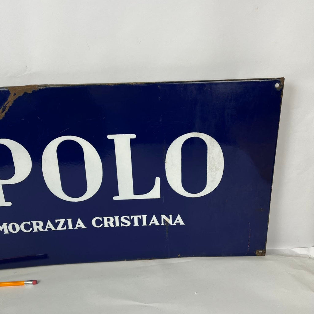 Enamelled sign - Il Popolo, Daily Newspaper of the Christian Democracy