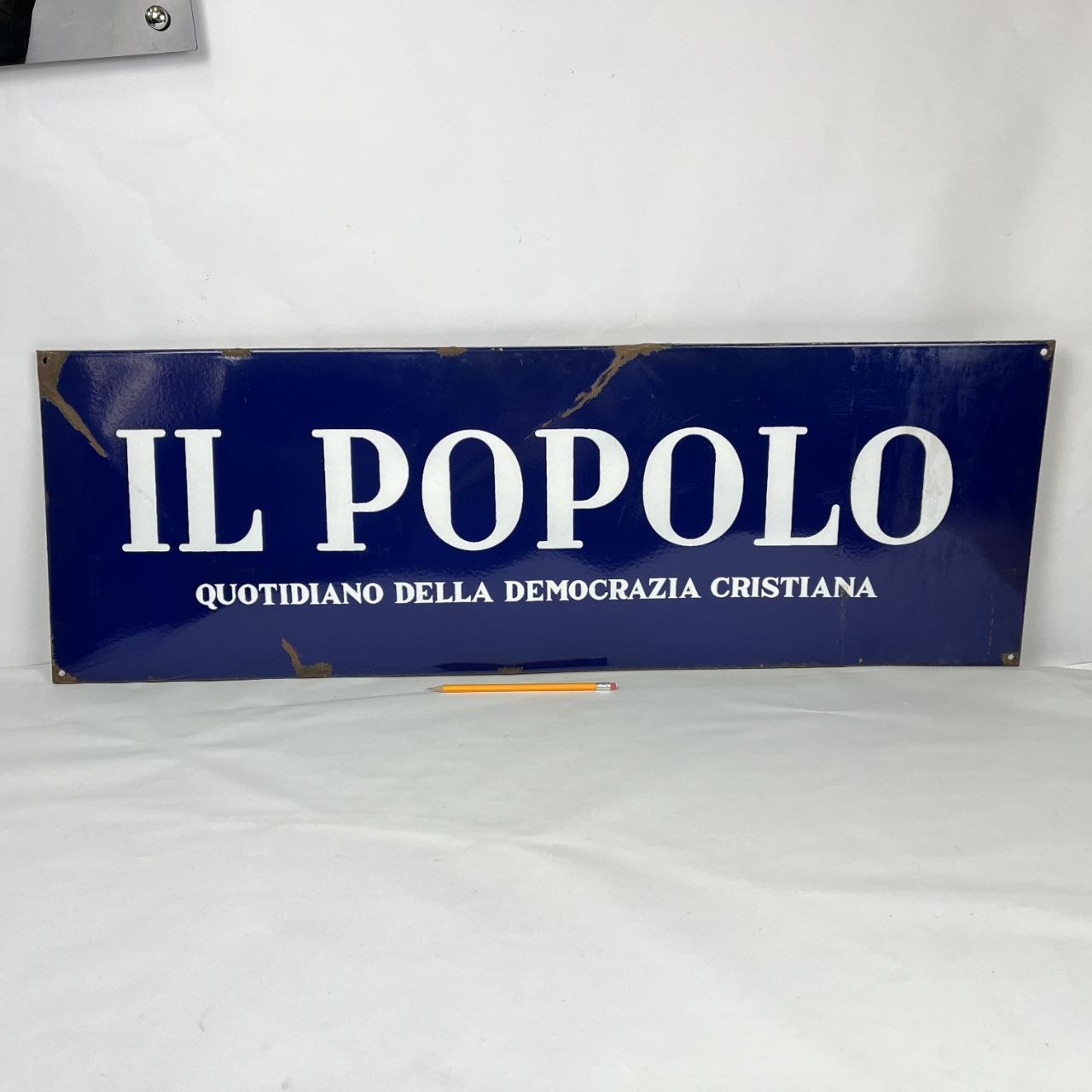 Insegna smaltata - Il Popolo, Quotidiano della Democrazia Cristiana