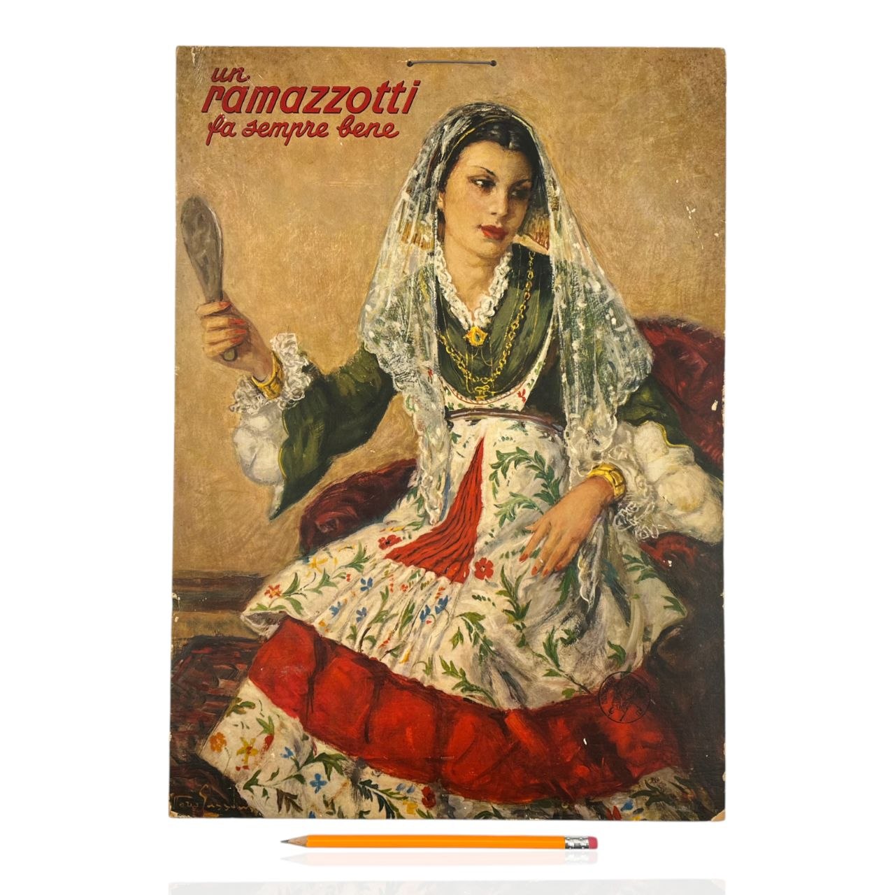 Calendario Storico Ramazzotti – "Fanciulla in abito di Quartu Sant'Elena" di Vittorio Gussoni