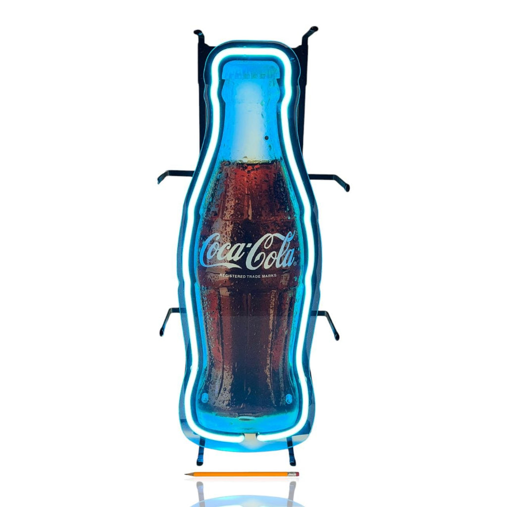 Insegna luminosa Coca-Cola a forma di bottiglia