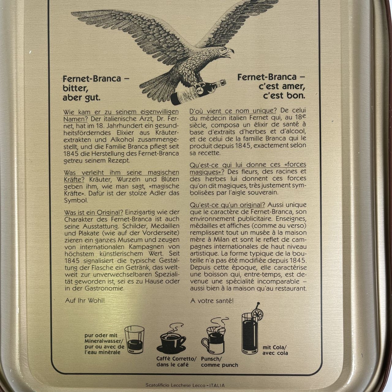 Vassoio pubblicitario - Frenet-Branca | Anni '70