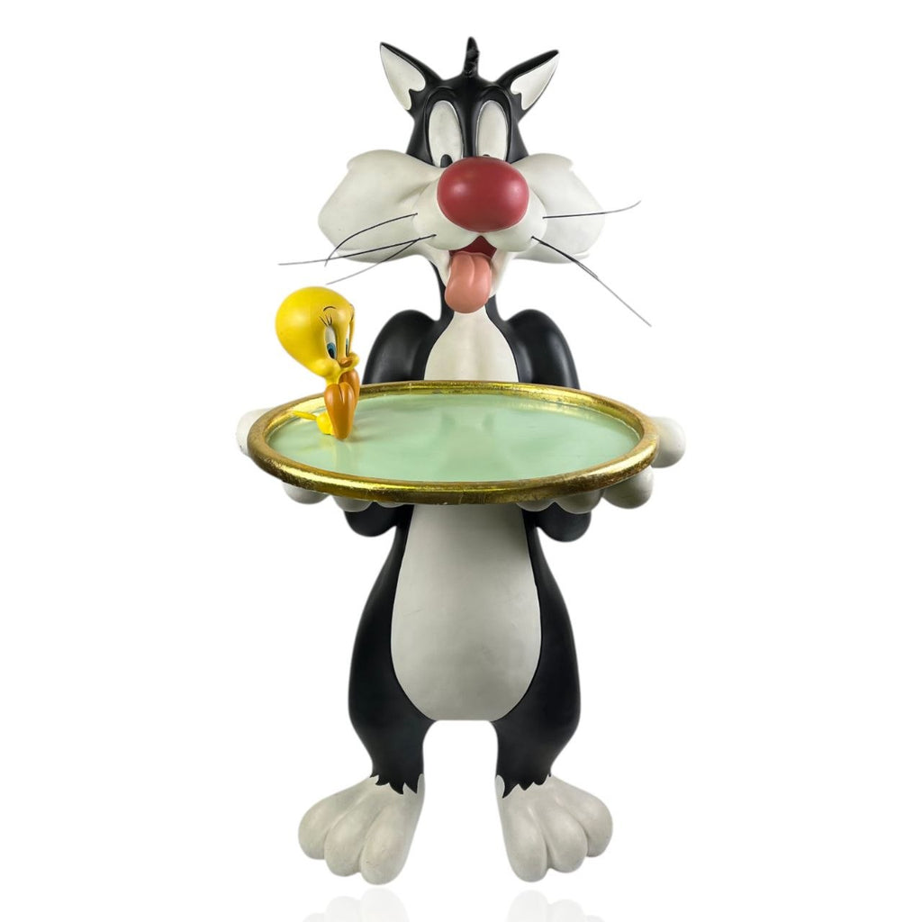 Statua life size Gatto Silvestro e Titti Maggiordomo – Originale Warner Bros. c. 2000