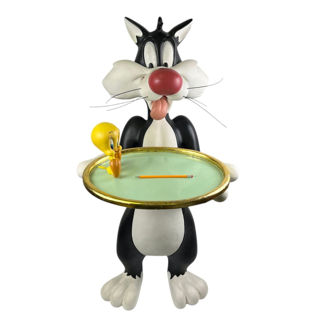 Statua life size Gatto Silvestro e Titti Maggiordomo – Originale Warner Bros. c. 2000