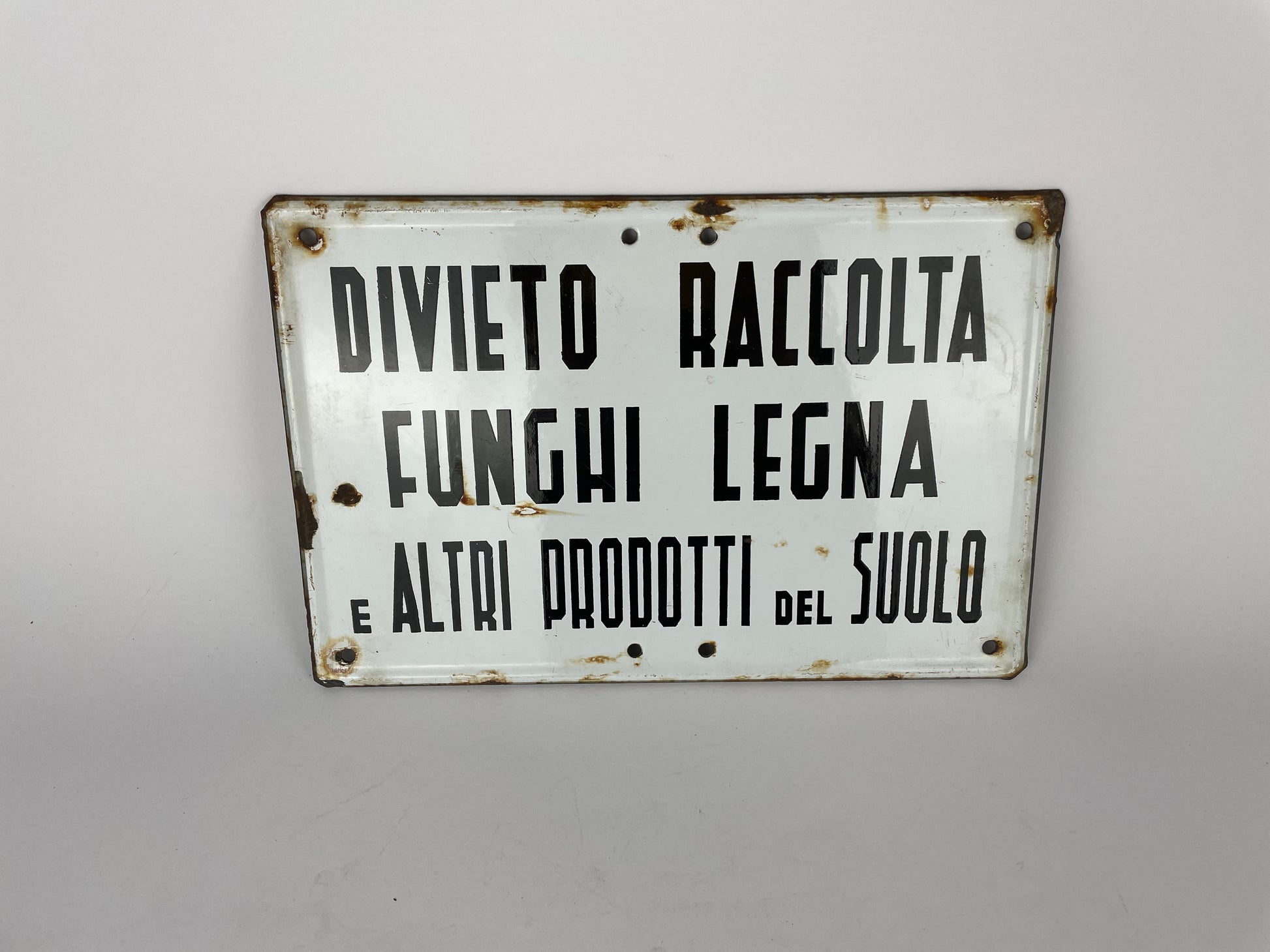 Enamel Sign - No Mushroom and Firewood Picking | 1970s