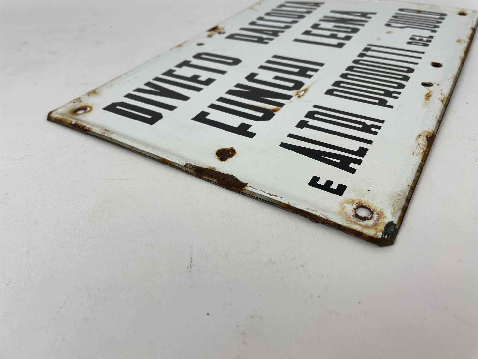 Enamel Sign - No Mushroom and Firewood Picking | 1970s